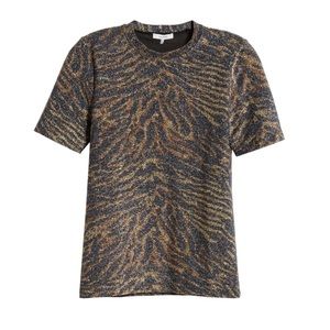 Ganni Lurex tiger sparkle t shirt top BNWT SZ FR38